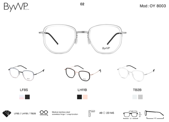 正品代理 德国拜外Bywp百德彼OY8001 OY8002 OY8003 OY8004眼镜架