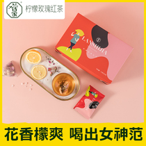 Lemon black tea triangle tea bag lemon slices tea rose tea rose tea combination flower fruit tea fruit tea tea cold tea tea