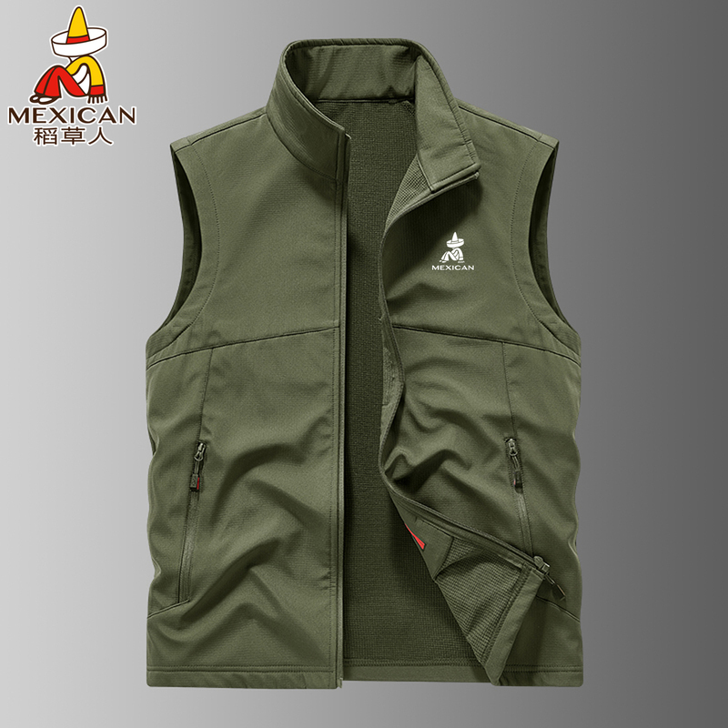 Scarecrow Soft Shell Vest Men's Autumn/Winter 2026 New Outdoor Fleece-Lined Work Vest Gilet Jacket
