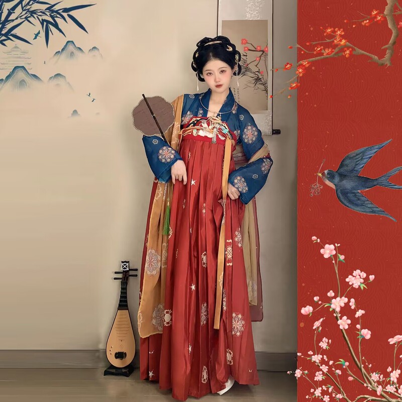 New Tang Dynasty Han Dynasty Women's Chinese Style Chest-Length Underskirt Costume Performance Tang Suit Adult Full Set Super Fairy Slimming Look Spring and Summer New Tang Dynasty Han Dynasty Women's Chinese Style Chest-Length Underskirt Costume Performance Tang Suit Adult Full Set Super Fairy Slimming Look Spring and Summer