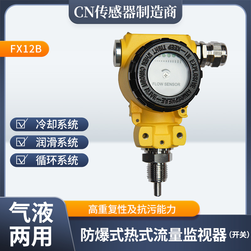 Explosion-Proof Thermal Flow Switch Fx12B Intelligent Explosion-Proof Fire-Fighting Water, Oil and Gas High-Precision Water Flow Controller