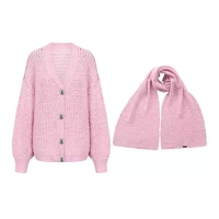 Розовый 25 новый стиль (с шарфом