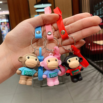 Net red cartoon monkey keychain female cute couple doll pendant men's personality creative car keychain