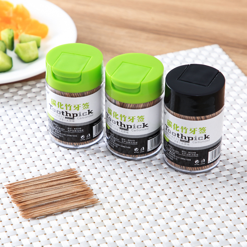 Easy to bring toothpick bamboo toothpick disposable double head portable fine toothpick hotel household classic drum toothpick