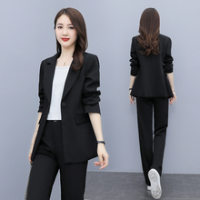 2024 Spring and Autumn Season Set Explosive Street Professional Suit Women's Leisure British Style Korean Fashion Wide Leg Pants Suit Coat