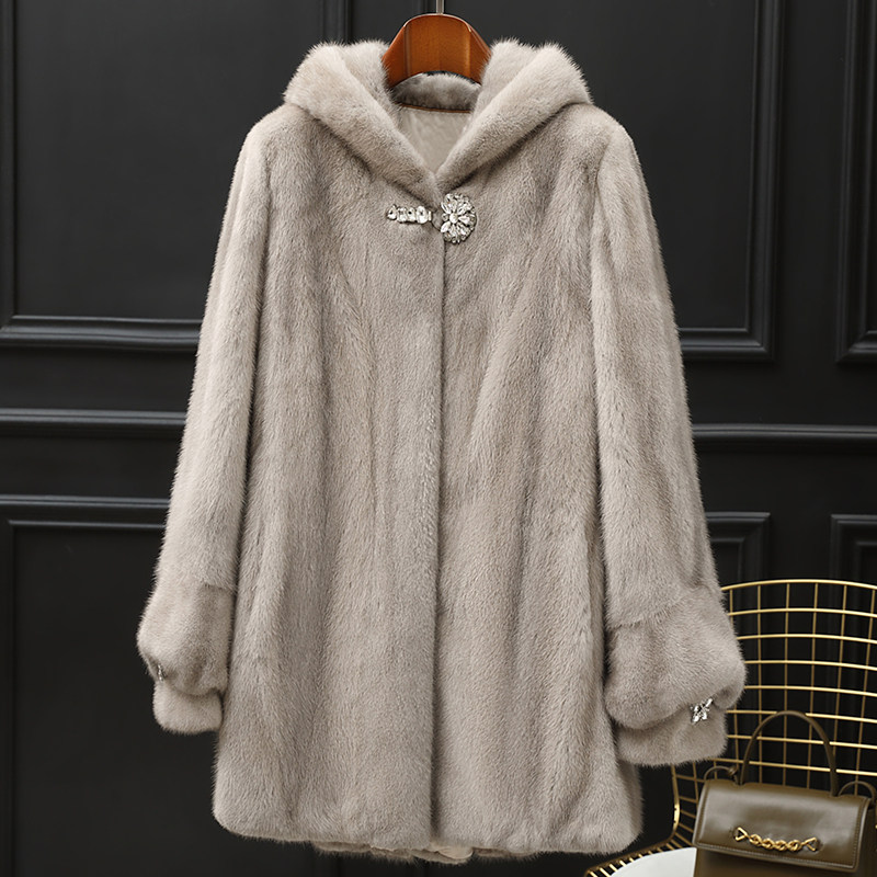 2022 New Haining Mink coat female mink coat long - yard dimension fur coat