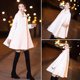 New Year festive wedding red cloak Korean version of thin and fat sister woolen coat mid-length babydoll double-breasted