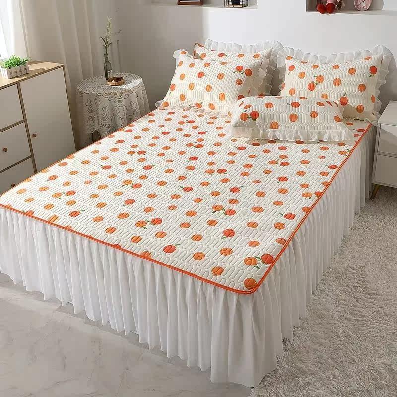 Bed Skirt ins Ins small frescoed ice silk mat latex mat Four Seasons Universal 1 5 m 1 8 m Double cool mat folds