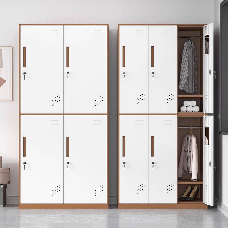 Steel Locker, Staff Dormitory Bathroom Storage Narrow Side Cabinet with Lock, Gym Bag Storage Cabinet, Office Wardrobe