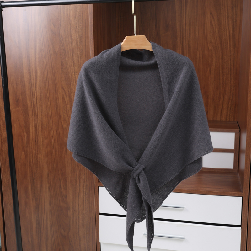 High-End 100% Pure Australian Wool Knitted Large Shawl for Women 2025 New Warm Triangular Scarf Cape Outerwear