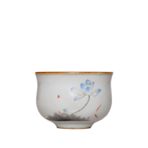 Official kiln individual cup on glaze color beam mouth Cup Master Cup ceramic bucket Cup Ru kiln tea cup Ru porcelain tea cup