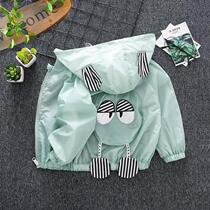 South Korean childrens clothing male and female baby sunscreen breathable summer children Cartoon Air Conditioning Suit for Anti-UV light and thin jacket