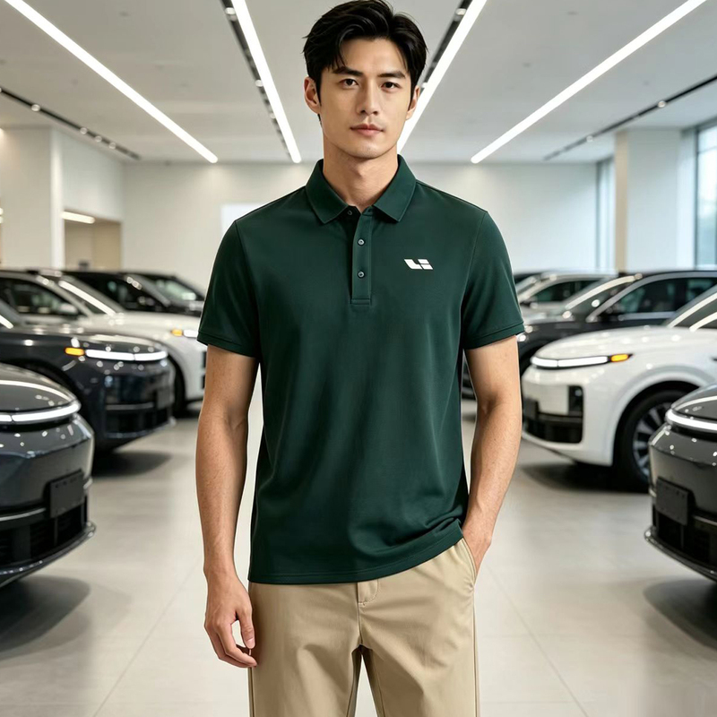Ideal Auto Work Uniform T-Shirt Short-Sleeve 4S Store Workwear Unisex Polo Shirt Xpeng Khaki Pants