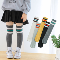 Childrens stockings over the knee Spring and autumn cotton girls half high socks foreign girls baby knee pads long socks