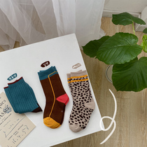 Childrens socks spring and autumn cotton stockings girls boys BAO WEN Plaid childrens socks baby stockings winter tide