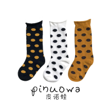 3 pairs of girl princess pile socks spring and autumn and winter Korean wave point tide girl mid-tube socks 1-3-5-6-8-12 years old