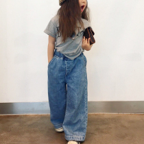 2020 Spring and Autumn New Childrens Wear Boys and Girls Korean version of small children with wide legs casual loose childrens pants jeans