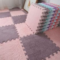 Bedroom full square splicing floor mat home room washable cut suede carpet large area crawling mat