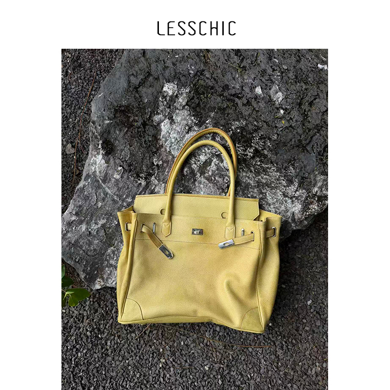 Lesschic【Fk Berlin Sheepskin Tote Bag】Color-Processed Vegetable-Tanned Sheepskin Lining, Cotton Canvas Shoulder Tote Bag