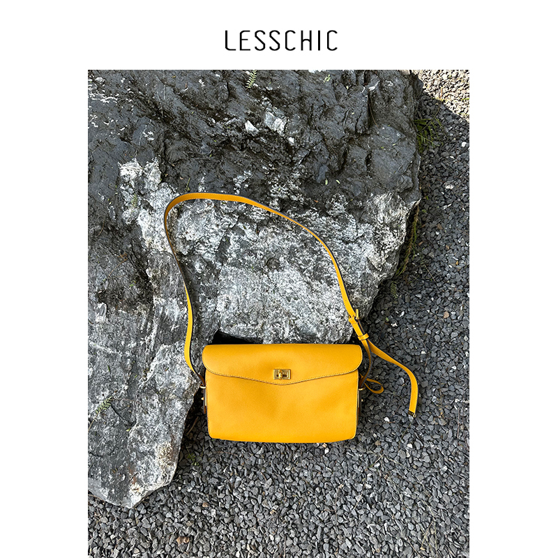 Lesschic【B-Le 7 Handbag】Leather Lining Cashmere Versatile Shoulder Crossbody Bag
