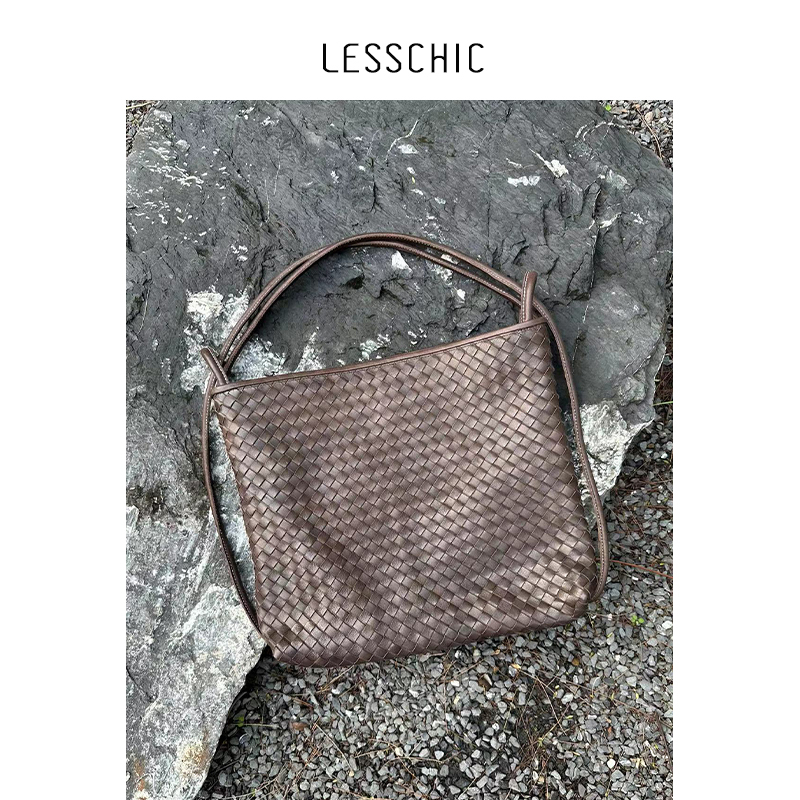 Lesschic【Bella Woven Tote】Original Vegetable-Tanned Calfskin Lining Multifunctional Single Shoulder/Double Shoulder Bag Lesschic【Bella Woven Tote】Original Vegetable-Tanned Calfskin Lining Multifunctional Single Shoulder/Double Shoulder Bag