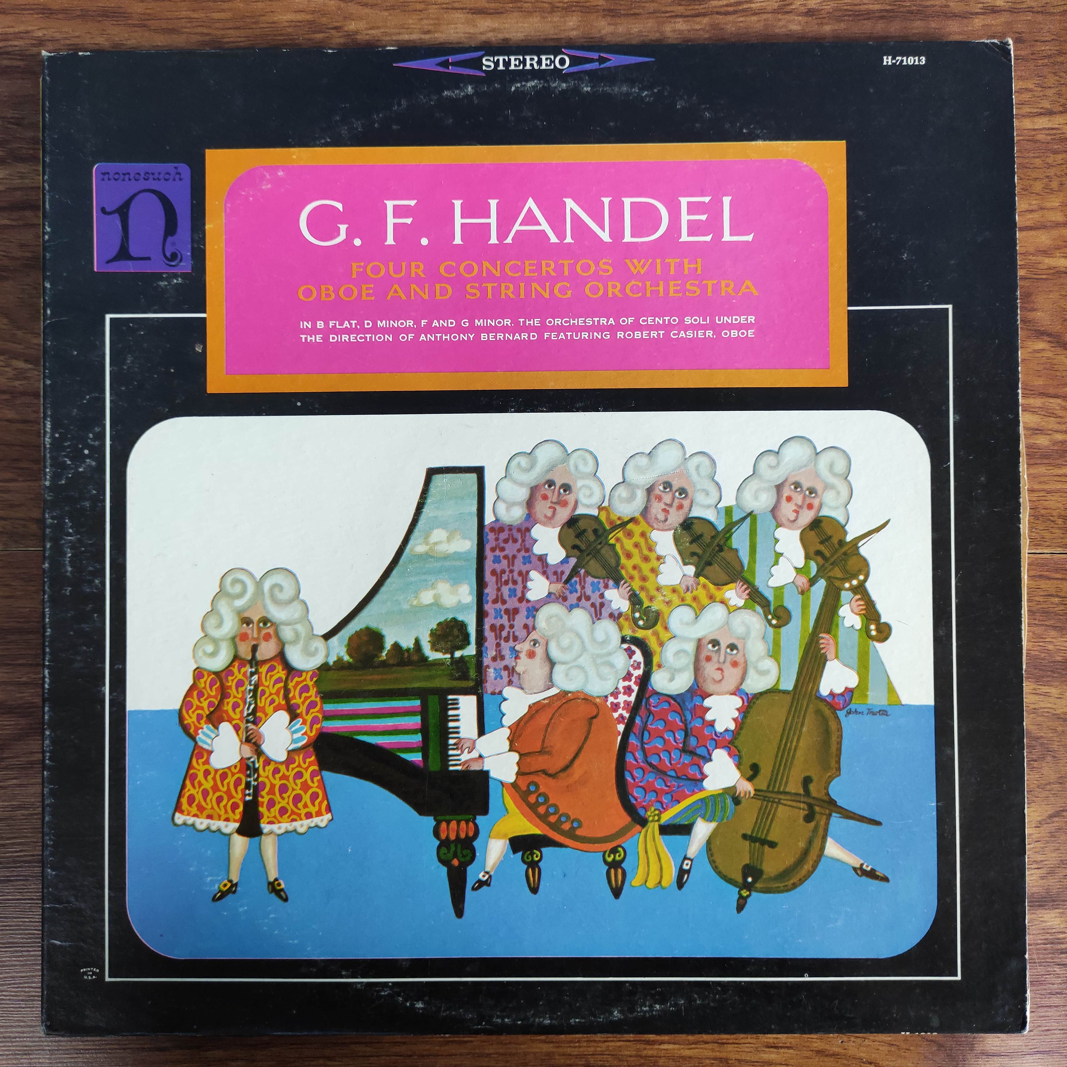 Bernard conducted Hendel 4 double - reed orchestra concerto Black Records LP