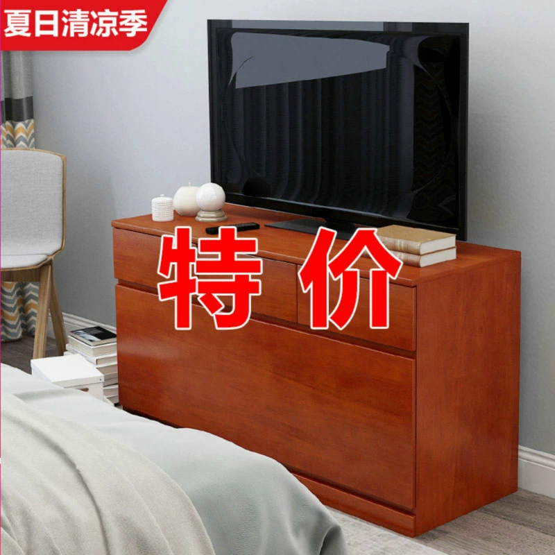 Phòng ngủ TV tủ gỗ rắn hiện đại phòng tối giản tủ nhỏ căn hộ kinh tế Bắc Âu phòng khách nhà chủ phòng ngủ - TV