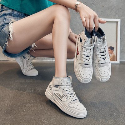 虹语儿韩版高帮小白鞋板鞋女厚底松糕休闲鞋