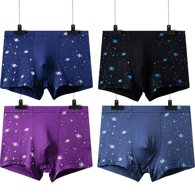 Lưng cao quần lót mens quần lót quần lót phổ trẻ đồ lót lỏng cỡ lớn quần short fuchsia phẳng đáy quần bốn chân.