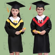 Childrens doctoral uniform primary school student kindergarten sixth grade Bachelors uniform graduation robe graduation photo costume dress suit