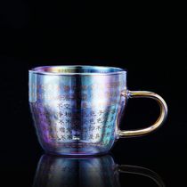 Heart warp glass tea cup Home Resistant Tropical Handle Small Cups 6 Only Chinese Retro Kung Fu Pint Cup Tea Cup