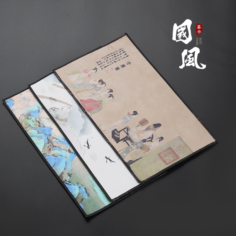 Hand painted tea towels Home China Wind tea cloth Absorbent Pei Pot Towel Minima Tea Table Towel Rag Qigong Fu Tea Accessories