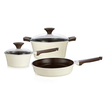 Deshilang enjoy non-stick pan three-piece DFS-TZ110B aluminum alloy soup pot 24cm milk pot frying pan thickened