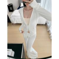 С молнией, с капюшоном, белый