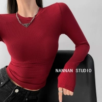 Бордовый лонгслив