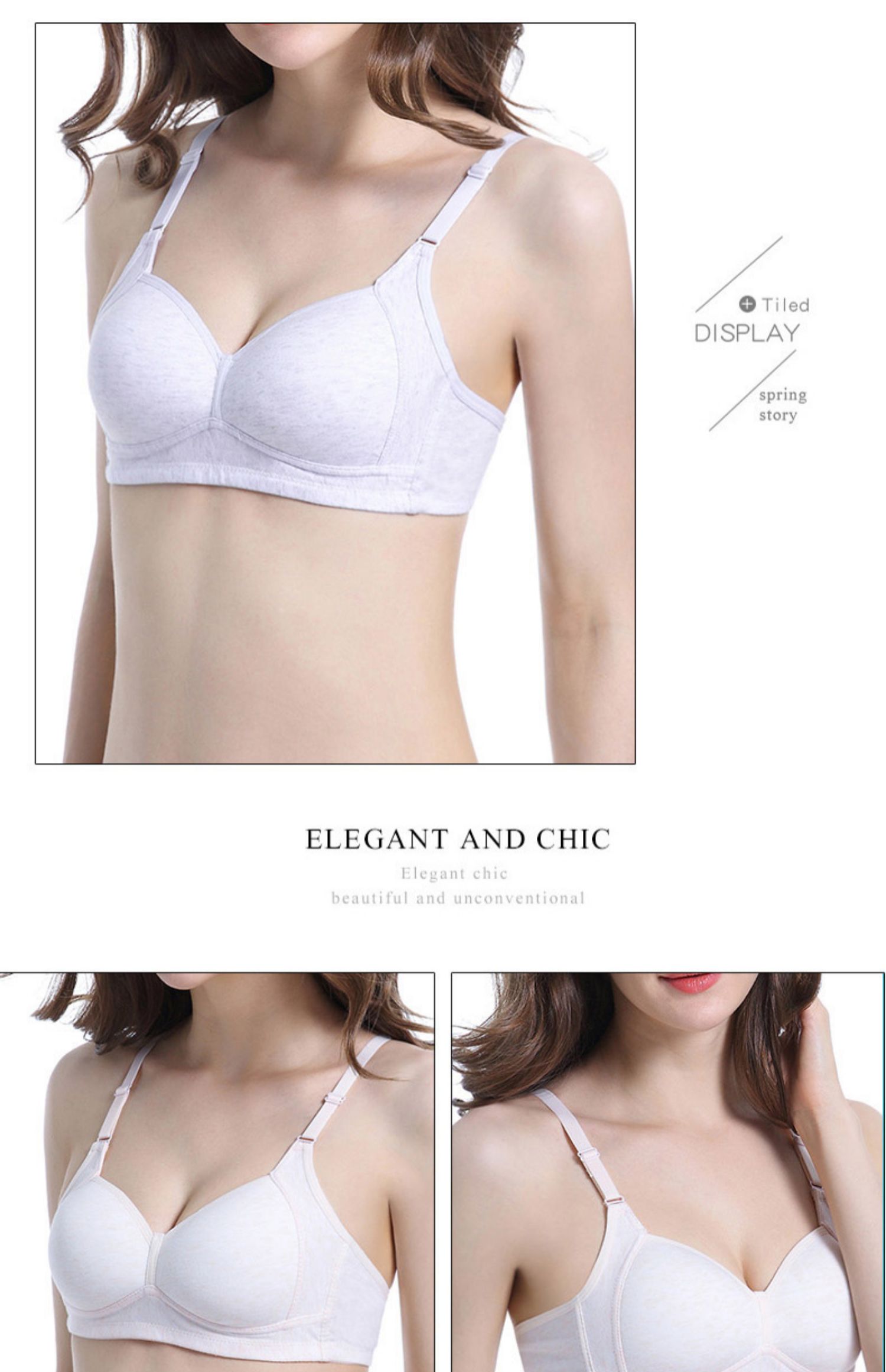 Ngực nhỏ học sinh trung học đồ lót không có vòng thép sinh viên đại học cotton mỏng tập hợp áo ngực phát triển trường trung học nữ áo lót 3 dây