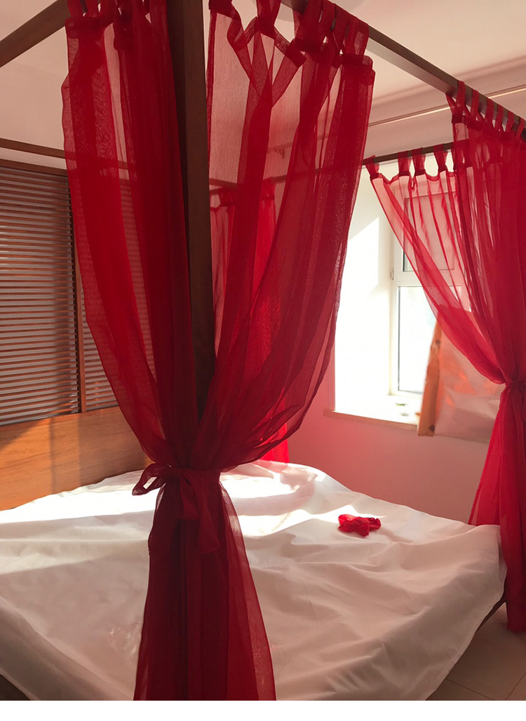 Tuỳ chỉnh bốn cột giường tán lớp vỏ Đông Nam gió Trung Quốc sạn theme American Inn rèm giường lưới tấm màn che manti - Bed Skirts & Valances rèm gỗ phòng ngủ