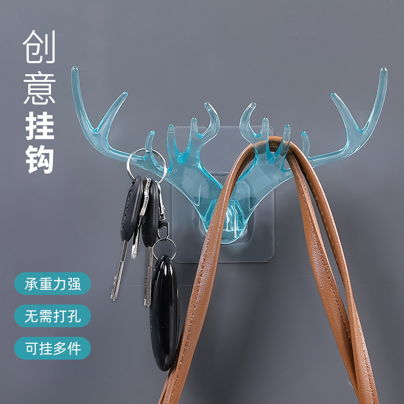 Hook powerful adhesive free from punching door rear key bag coated clothes hanger wall No-mark wall-mounted bearing adhesive hook