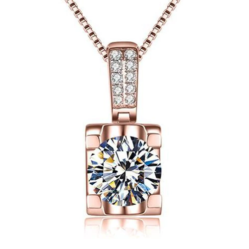Классическая бриллиантовая подвеска, золотое ожерелье, серебро 925 пробы, золото 750 пробы, розовое золото, простой и элегантный дизайн, легкий роскошный стиль