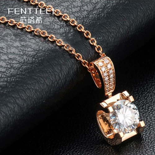 Классическая бриллиантовая подвеска, золотое ожерелье, серебро 925 пробы, золото 750 пробы, розовое золото, простой и элегантный дизайн, легкий роскошный стиль