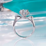 Серебряный браслет, обручальное кольцо, золото 750 пробы, в цветочек, серебро 925 пробы, бриллиант в один карат