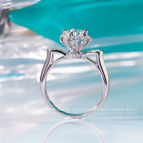 Серебряный браслет, обручальное кольцо, золото 750 пробы, в цветочек, серебро 925 пробы, бриллиант в один карат