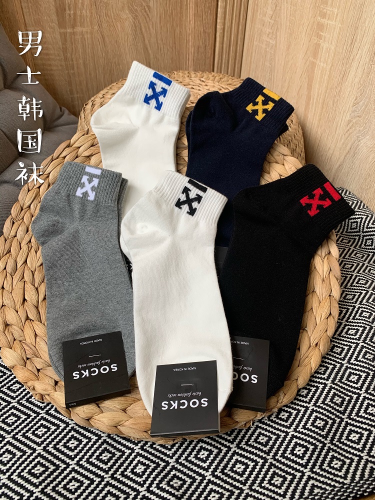 (full five pairs) South Korea Dongdaemun Spot Men's Sox Summer Sweat Cotton Socks Low socks