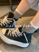 (More than five pairs) Korean imported ready-made womens socks medium thickness pinstripe cotton socks that can be used in all seasons