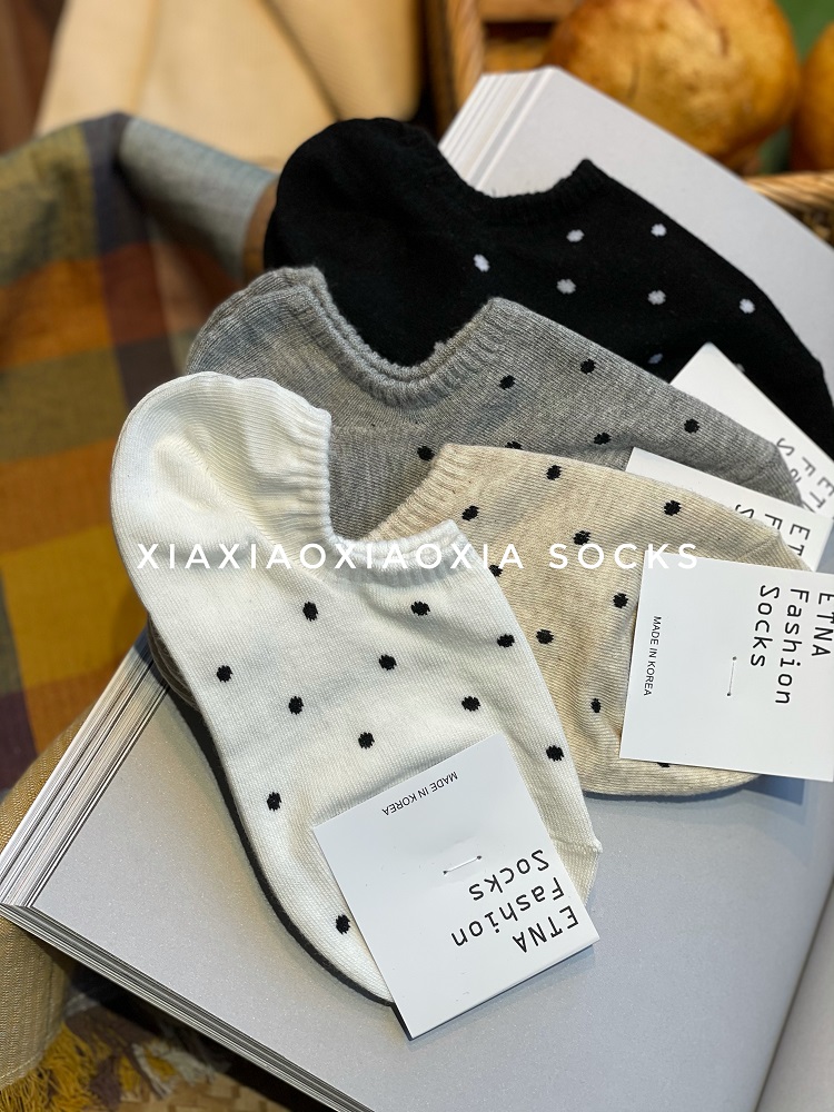 (full of five pairs) Korean imports ladies invisible socks small baud spot light cotton socks Shallow Socks Comfort Cotton Socks