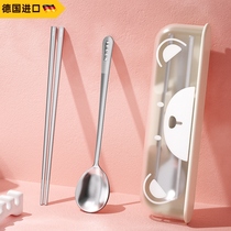 304 stainless steel folding tableware two-piece outdoor travel portable set folding spoon chopsticks set 3269