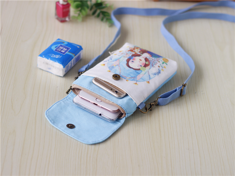 Mùa hè điện thoại di động túi nhỏ Messenger túi xách nữ treo cổ điện thoại di động túi vải ví tiền phiên bản Hàn Quốc của thủy triều hoang dã - Túi điện thoại túi đeo chéo mlb