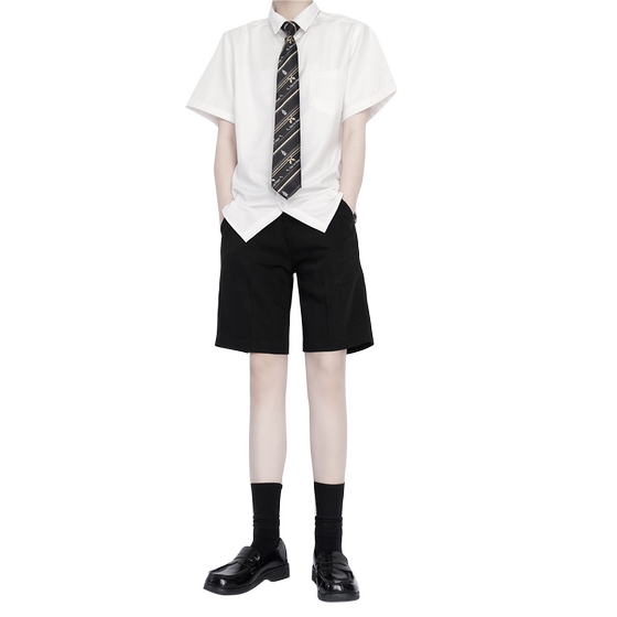 [Assassination] Original Japanese JK/DK uniform genuine black basic versatile western pants shorts men's and women