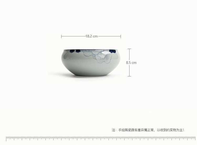 [proprietary] Mr Nan shan hand - made of lotus painting ceramic blue and white tea tea to wash to the retro manual parts