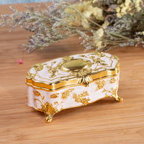 European creative boutique carved toothpick box hotel Cotton Box fashion high-end metal jewelry storage box home
